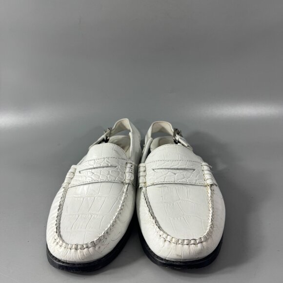 G.H. Bass & Co. Womens Whitney White Croco Emboss Loafers Shoes Size 10 M - Picture 3 of 14